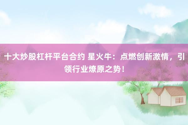 十大炒股杠杆平台合约 星火牛：点燃创新激情，引领行业燎原之势！